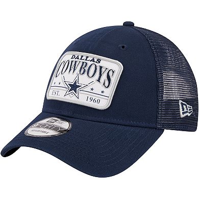 Men's New Era Navy Dallas Cowboys Plate 9FORTY Trucker Adjustable Hat