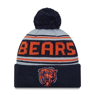 Men's New Era Navy Chicago Bears Throwback Main Cuffed Knit Hat with Pom