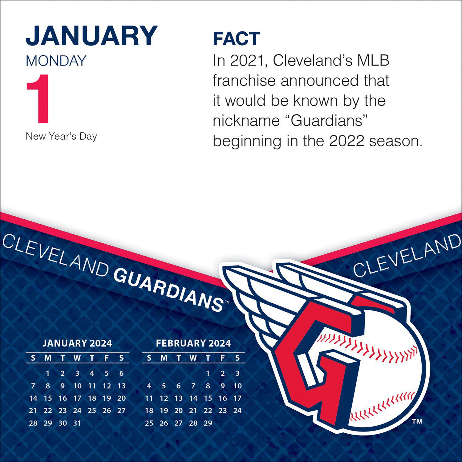 Cleveland Guardians 2024 Box Calendar