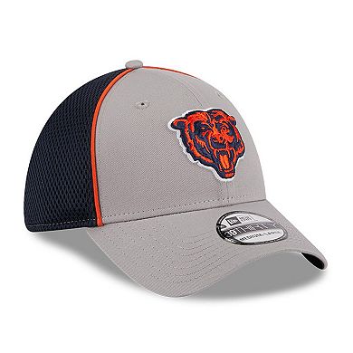 Men's New Era Gray Chicago Bears  Pipe 39THIRTY Flex Hat