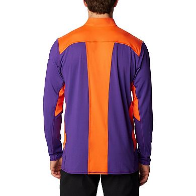 Men's Columbia Purple Clemson Tigers Tech Trail™ Omni-Shade Quarter-Zip Top