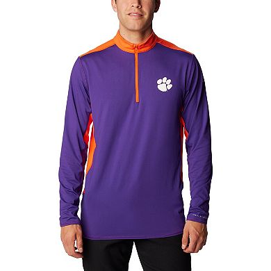 Men's Columbia Purple Clemson Tigers Tech Trail™ Omni-Shade Quarter-Zip Top