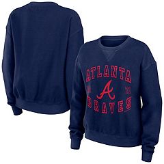 Women's Lusso Light Blue Atlanta Braves Mabel Tri-Blend Short Sleeve Pullover Hoodie Size: Extra Small