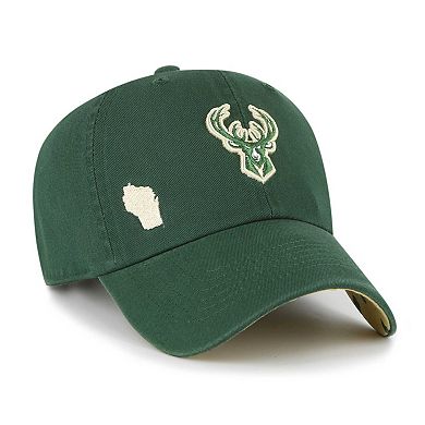 Women's '47 Hunter Green Milwaukee Bucks Confetti Undervisor Clean Up Adjustable Hat