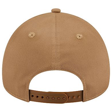 Men's New Era Khaki Cleveland Guardians A-Frame 9FORTY Adjustable Hat