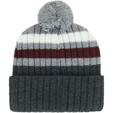Men's '47 Charcoal Texas A&M Aggies StackÂ Striped Cuffed Knit Hat with Pom