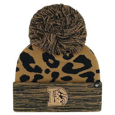 Women's '47  Brown Denver Broncos Rosette Cuffed Knit Hat with Pom