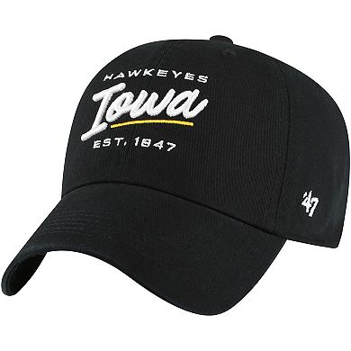 Women's '47 Black Iowa Hawkeyes Sidney Clean Up Adjustable Hat
