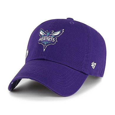 Women's '47  Purple Charlotte Hornets Confetti Undervisor Clean Up Adjustable Hat