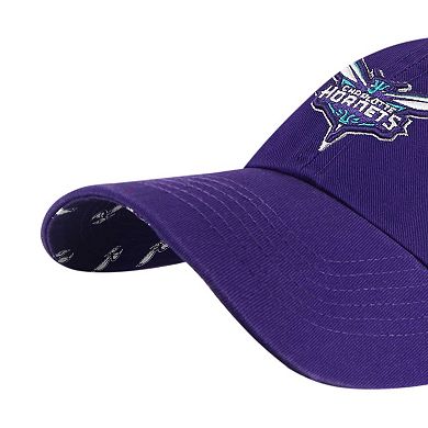 Women's '47  Purple Charlotte Hornets Confetti Undervisor Clean Up Adjustable Hat