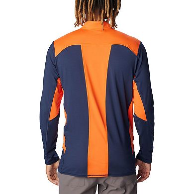 Men's Columbia Navy Auburn Tigers Tech Trail™ Omni-Shade Quarter-Zip Top