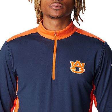 Men's Columbia Navy Auburn Tigers Tech Trail™ Omni-Shade Quarter-Zip Top