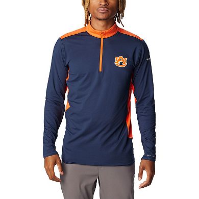 Men's Columbia Navy Auburn Tigers Tech Trail™ Omni-Shade Quarter-Zip Top