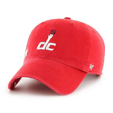 Women's '47 Red Washington Wizards Confetti Undervisor Clean Up Adjustable Hat