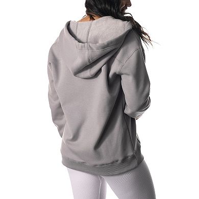 Women's The Wild Collective Gray Minnesota Vikings Faux Fur Lined Tri-Blend Full-Zip Hoodie
