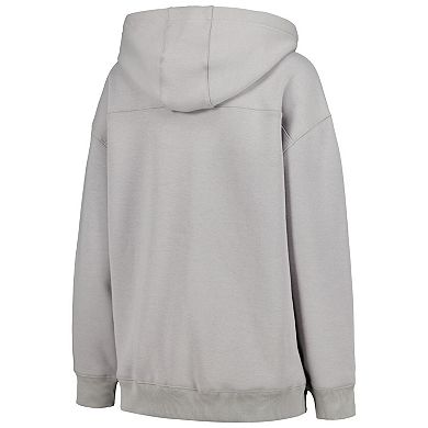 Women's The Wild Collective Gray Minnesota Vikings Faux Fur Lined Tri-Blend Full-Zip Hoodie