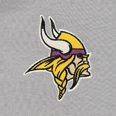 Women's The Wild Collective Gray Minnesota Vikings Faux Fur Lined Tri-Blend Full-Zip Hoodie