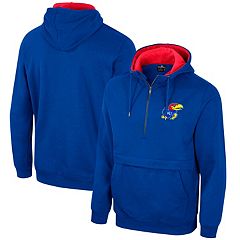 Women's Pressbox Royal Kansas Jayhawks Comfy Cord Vintage Wash Basic Arch  Pullover Sweatshirt