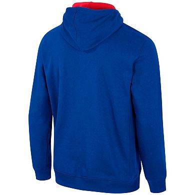 Men's Colosseum Royal Kansas Jayhawks Half-Zip Hoodie