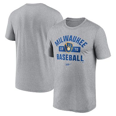 Men's Nike Heather Gray Milwaukee Brewers Legend T-Shirt