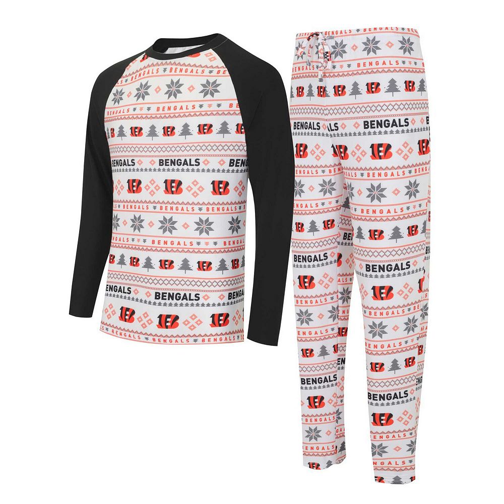 Men's Concepts Sport White/Black Cincinnati Bengals TinselÂ Raglan Long ...