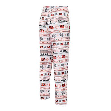 Men's Concepts Sport White/Black Cincinnati Bengals TinselÂ Raglan Long Sleeve T-Shirt & Pants Sleep Set