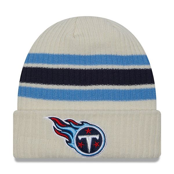 Men's New Era Cream Tennessee Titans Vintage Cuffed Knit Hat