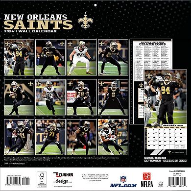 New Orleans Saints 2024 12'' x 12'' Team Wall Calendar