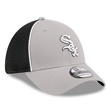 Men's New Era Gray Chicago White Sox Pipe 39THIRTY Flex Hat