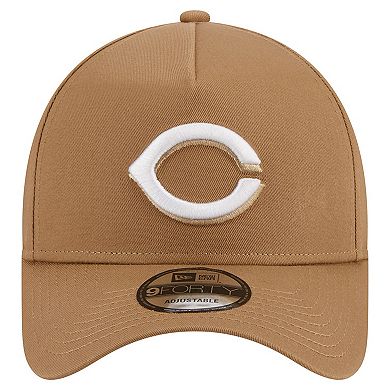 Men's New Era Khaki Cincinnati Reds A-Frame 9FORTY Adjustable Hat