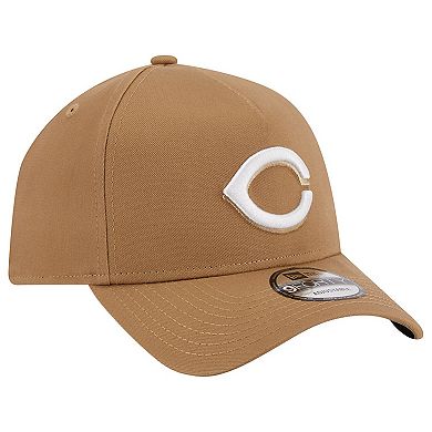 Men's New Era Khaki Cincinnati Reds A-Frame 9FORTY Adjustable Hat