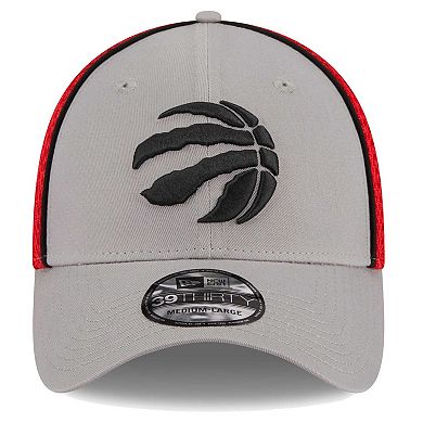 Men's New Era Gray/Red Toronto Raptors Piped Two-Tone 39THIRTY Flex Hat