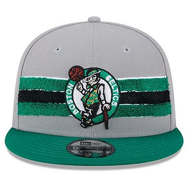 Men's New Era Gray Boston Celtics Chenille Band 9FIFTY Snapback Hat