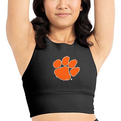 Women's Kadi Brand Black Clemson Tigers Buttery Soft Midi Bra & Leggings Set