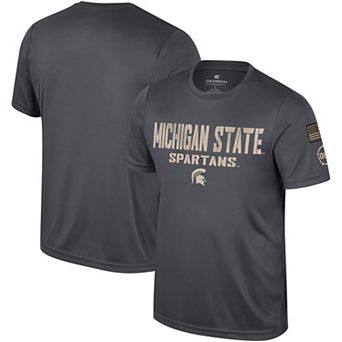 Men's Colosseum Charcoal Michigan State Spartans OHT Military Appreciation T-Shirt
