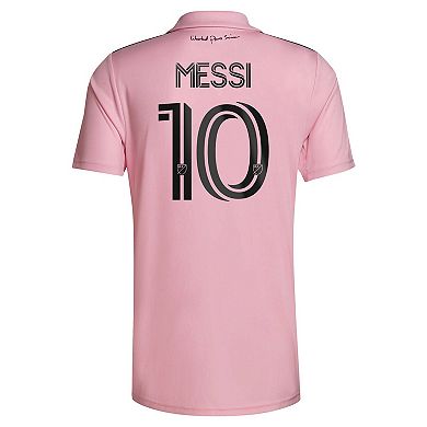 Men's adidas Lionel Messi Pink Inter Miami CF 2023 The Heart Beat Kit Replica Jersey