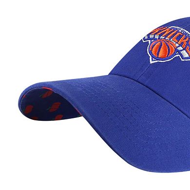 Women's '47 Blue New York Knicks Confetti Undervisor Clean Up Adjustable Hat