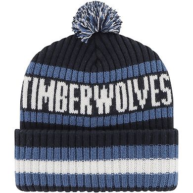 Men's '47 Navy Minnesota Timberwolves Bering Cuffed Knit Hat with Pom
