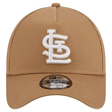 Men's New Era Khaki St. Louis Cardinals A-Frame 9FORTY Adjustable Hat