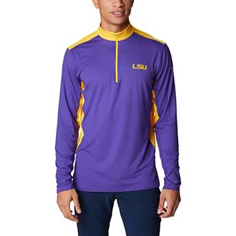 Men's Columbia Purple LSU Tigers Tech Trail™ Omni-Shade Quarter-Zip Top