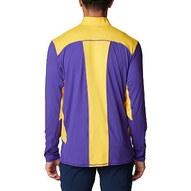 Men's Columbia Purple LSU Tigers Tech Trail™ Omni-Shade Quarter-Zip Top