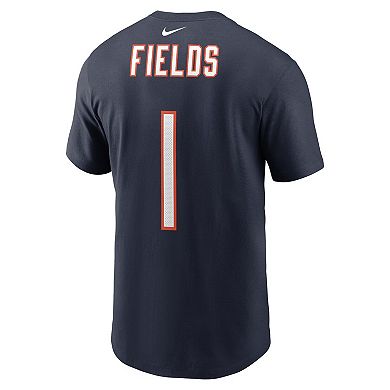 Youth Nike Justin Fields Navy Chicago Bears Local Player Name & Number T-Shirt