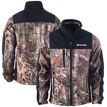 Men's Dunbrooke Realtree Camo/Black Los Angeles Rams Hunter Softshell Full-Zip Jacket