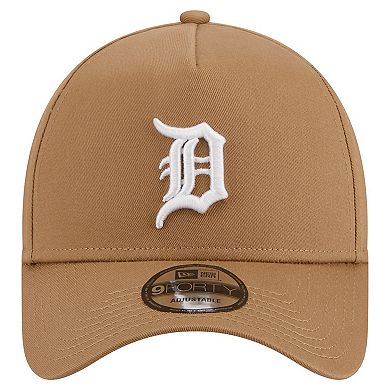 Men's New Era Khaki Detroit Tigers A-Frame 9FORTY Adjustable Hat