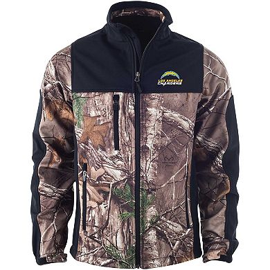 Men's Dunbrooke Realtree Camo/Black Los Angeles Chargers Hunter Softshell Full-Zip Jacket