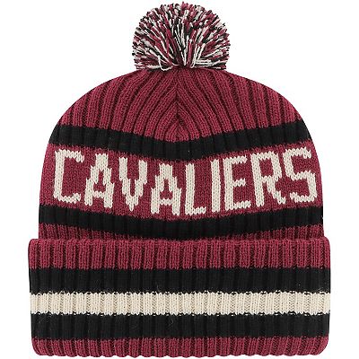 Men s 47 Wine Cleveland Cavaliers Bering Cuffed Knit Hat with Pom