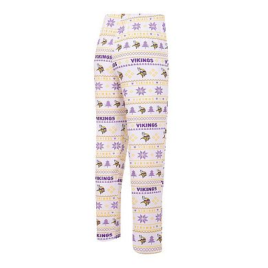 Men's Concepts Sport White/Purple Minnesota Vikings TinselÂ Raglan Long Sleeve T-Shirt & Pants Sleep Set