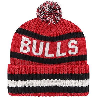 Men's '47 Red Chicago Bulls Bering Cuffed Knit Hat with Pom