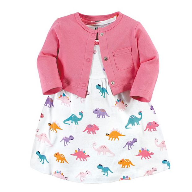 Hudson Baby Cotton Dress and Cardigan Set Cute-A-Saurus 6-9 Months