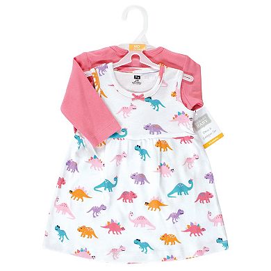 Infant and Toddler Girl Cotton Dress and Cardigan Set, Cute-A-Saurus